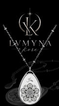 "I am" Saturnia Night Fly Mandala - Oval Pendant Necklace — Boho Teardrop Jewelry