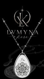 "I am" Saturnia Night Fly Mandala - Oval Pendant Necklace — Boho Teardrop Jewelry