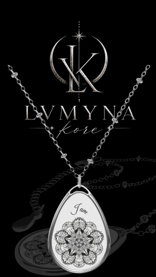 "I am" Saturnia Night Fly Mandala - Oval Pendant Necklace — Boho Teardrop Jewelry