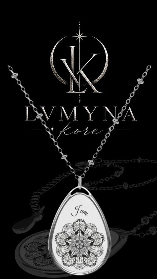"I am" Saturnia Night Fly Mandala - Oval Pendant Necklace — Boho Teardrop Jewelry