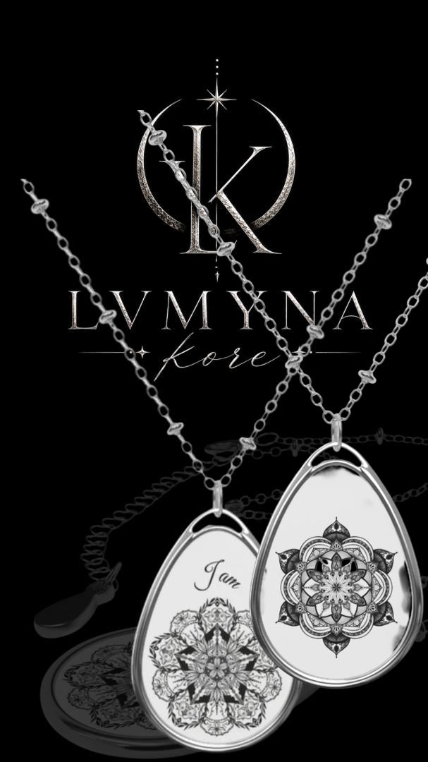 Life Flower Mandala - Oval Pendant Necklace — Boho Teardrop Jewelry