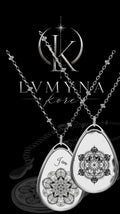 Life Flower Mandala - Oval Pendant Necklace — Boho Teardrop Jewelry