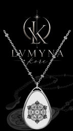 Life Flower Mandala - Oval Pendant Necklace — Boho Teardrop Jewelry