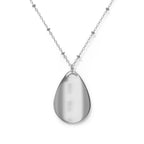 "I am" Saturnia Night Fly Mandala - Oval Pendant Necklace — Boho Teardrop Jewelry
